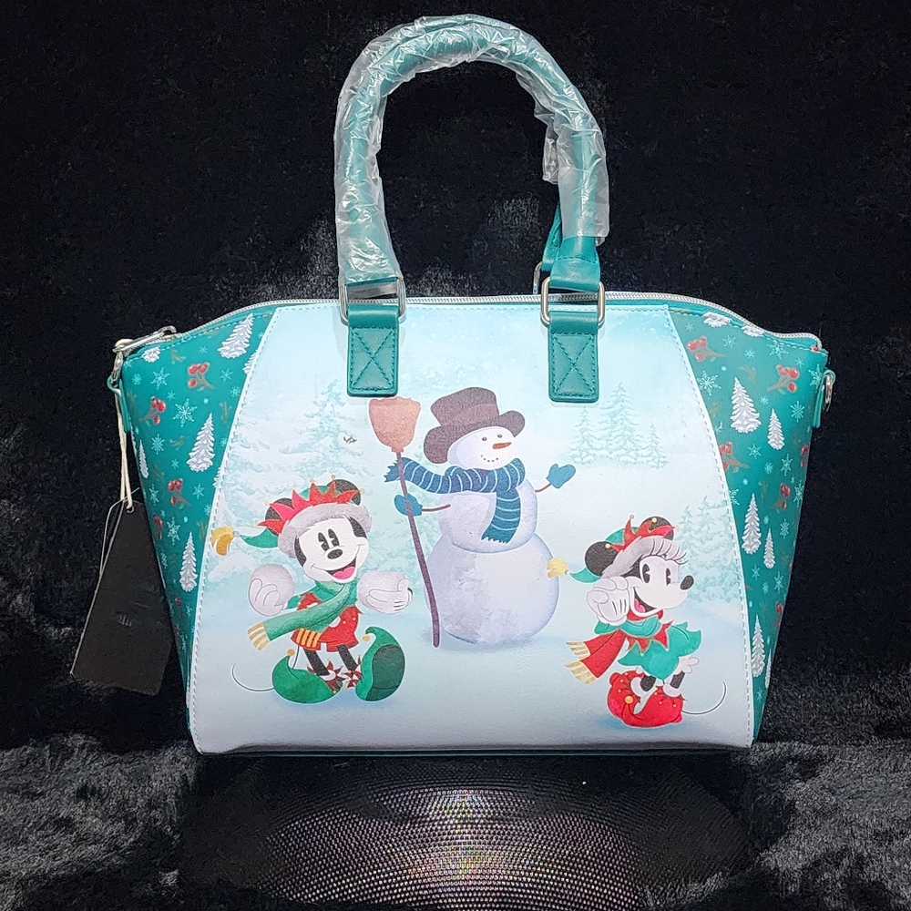 Loungefly Mickey and Minnie with Pluto satchel